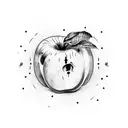 rotten scary apples tattoo design idea