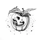 rotten scary apples tattoo design idea
