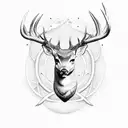 deer antler and fish hook infinity symbol  tattoo design idea