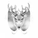 deer antler and fish hook infinity symbol  tattoo design idea