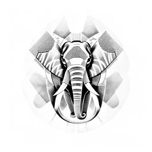 Binary code forming the shape of an elephant tattoo design idea