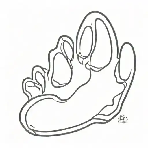 A dog paw print with name Ben tattoo design idea