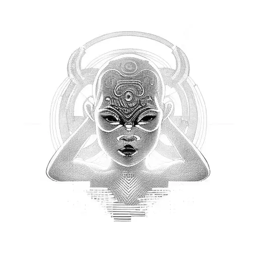 A Muay Thai warrior with circuitry lines representing electronic music tattoo design idea