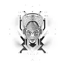 A Muay Thai warrior with circuitry lines representing electronic music tattoo design idea