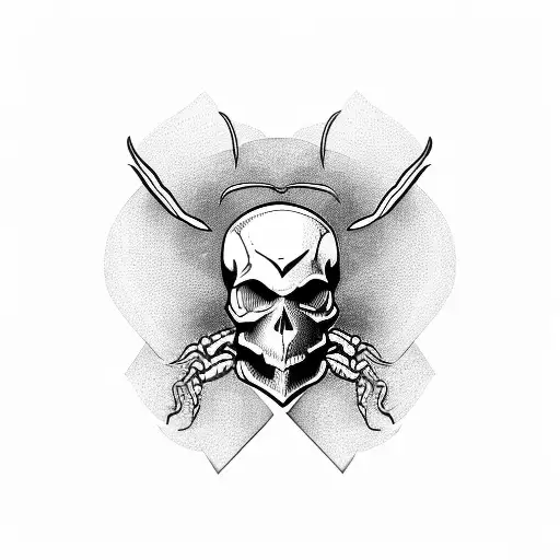 design a tattoo of a scorpion with details of skull tattoo design idea