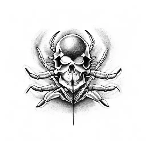 design a tattoo of a scorpion with details of skull tattoo design idea