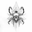 design a tattoo of a scorpion with details of skull on his arms and tail tattoo design idea