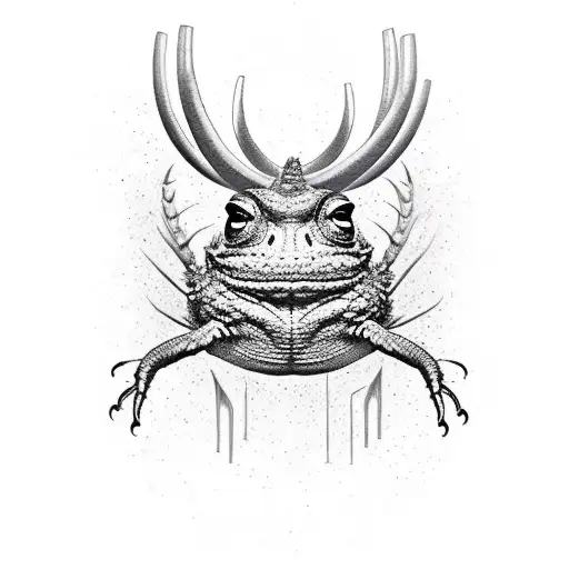  full body horned toad tattoo design idea