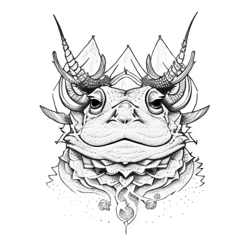 horned toad tattoo design idea