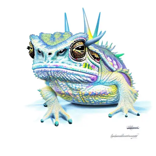  full body horned toad tattoo design idea