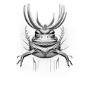  full body horned toad tattoo design idea