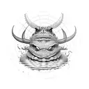  full body horned toad tattoo design idea