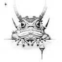  full body horned toad tattoo design idea