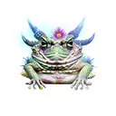  full body horned toad tattoo design idea