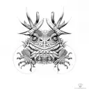  full body horned toad tattoo design idea