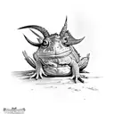  full body horned toad tattoo design idea