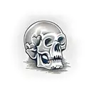 dopamine bottle versed on a monkey skull  tattoo design idea