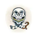 dopamine bottle versed on a monkey skull  tattoo design idea