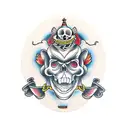 dopamine bottle versed on a monkey skull  tattoo design idea