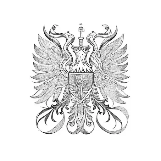 polish eagle folk art style tattoo design idea
