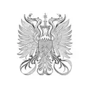 polish eagle folk art style tattoo design idea