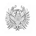 polish eagle folk art style tattoo design idea