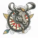 Ted Lasso dart board design tattoo design idea