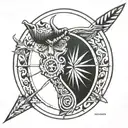 Ted Lasso dart board design tattoo design idea