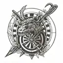 Ted Lasso dart board design tattoo design idea