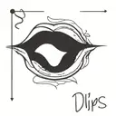Create a tattoo of lips with the client's name written in a crafty font tattoo design idea