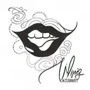 Create a tattoo of lips with the client's name written in a crafty font tattoo design idea