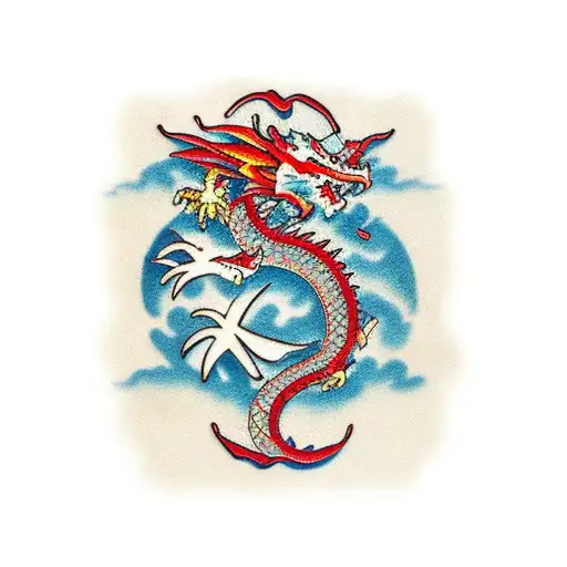 Dragon chino  tattoo design idea