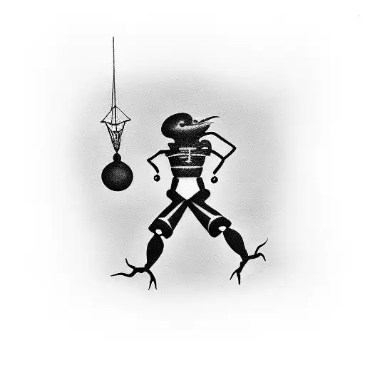cold black silhouette hanging like a marionette Casting a shadow, a shade on me tattoo design idea