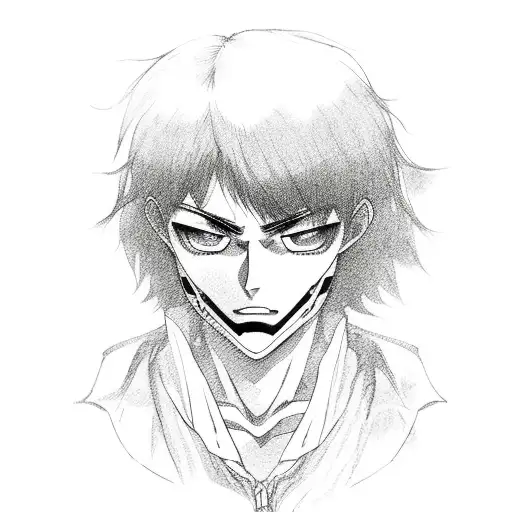 eren yeager's face tattoo design idea