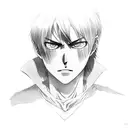 eren yeager's face tattoo design idea