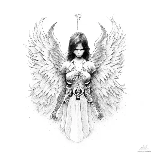 Angel Ak tattoo design idea