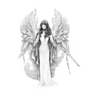 Angel Ak tattoo design idea