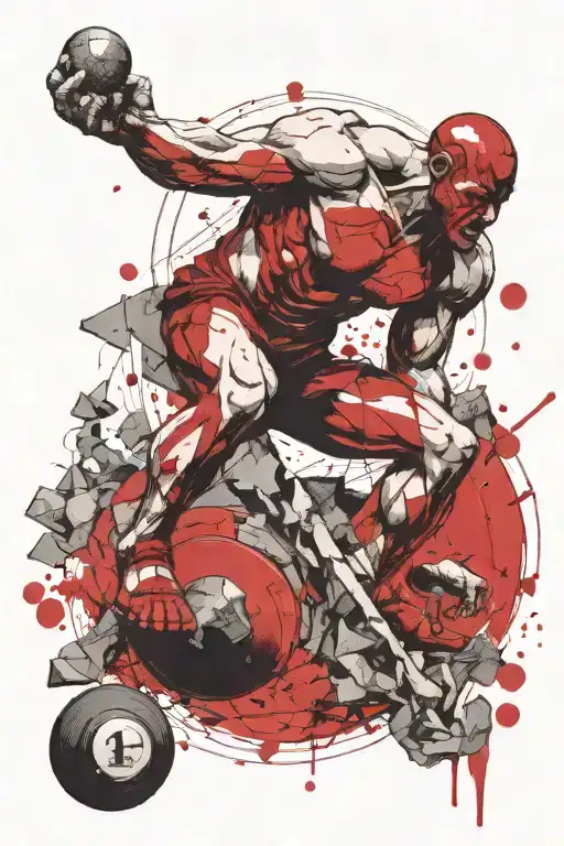 Sisyphus pushing his rock tattoo design idea