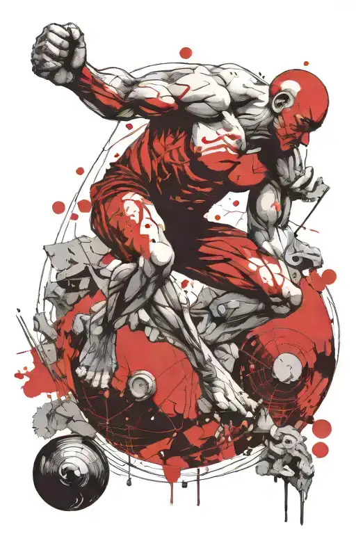 Sisyphus pushing his rock tattoo design idea