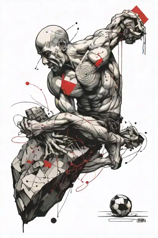 Sisyphus pushing the rock tattoo design idea