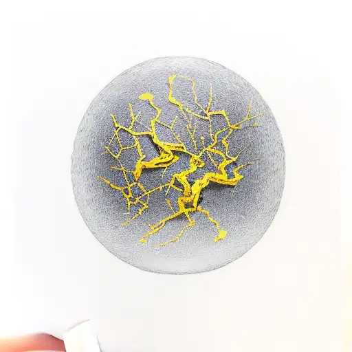 Kintsugi is the Japanese art of putting broken pottery pieces back together with gold tattoo design idea