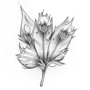 Blue Jay holding flowers  tattoo design idea