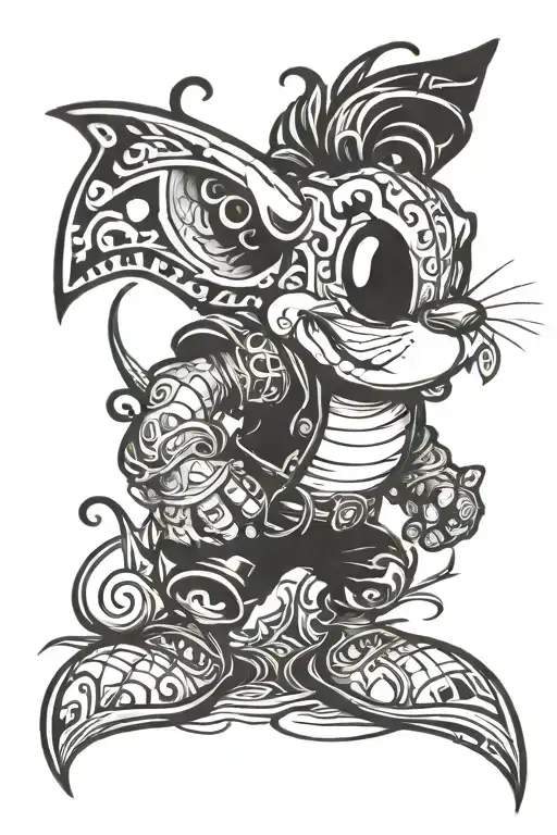 cartoon character tattoo design idea