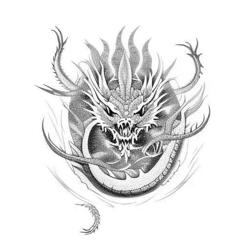 Abstract dragon tattoo design idea