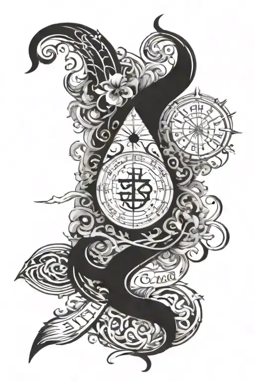 psalms 23 verse with heartbeat and date 10-2-74 to 7-1-24 tattoo design idea