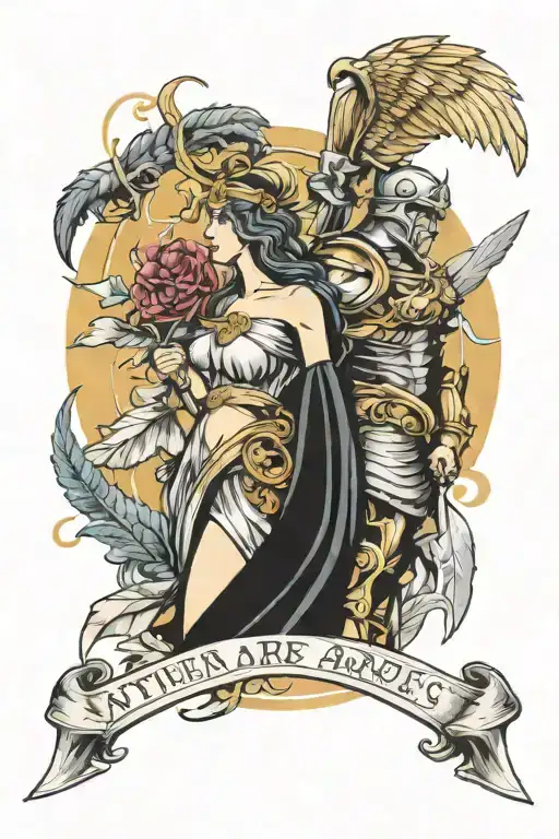 Athena and ares  tattoo design idea