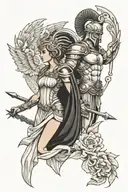 Athena and ares  tattoo design idea