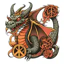 dragon and peace sign tattoo design idea