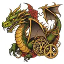 dragon and peace sign tattoo design idea