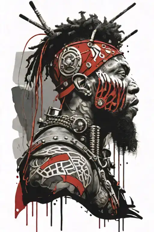 nigerian viking warrior tattoo design idea